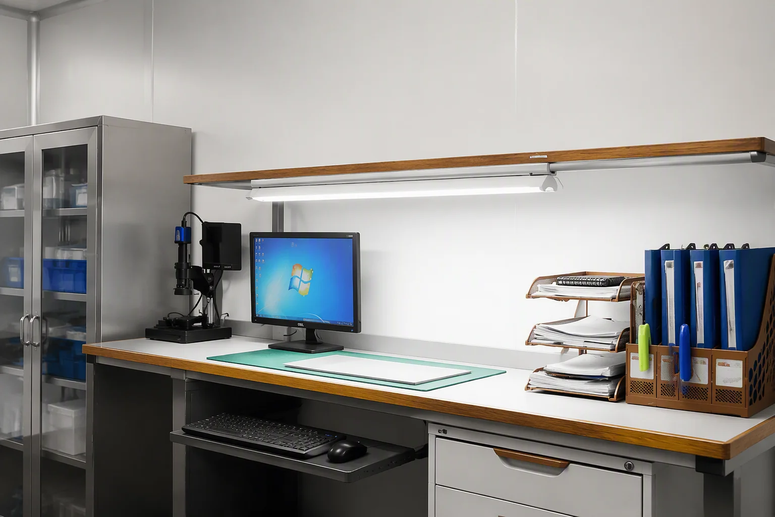 IQC incoming inspection bench with FAI830 first-article station