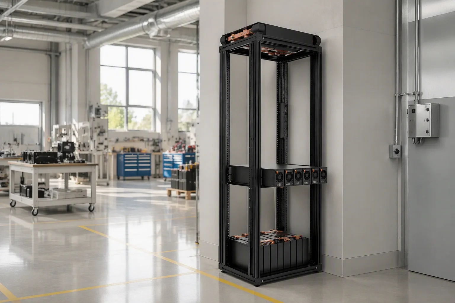 Industrial facility with edge compute rack